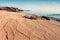 Sunny summer seascape of Aegean Sea. Wonderful marine landscape of Cuba Beach, Olimpiada village location, Greece, Europe. Beauty