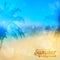 Sunny summer vector backdrop with palms