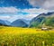 Sunny summer view of the Caucasus mountains.