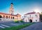 Sunny summer view of Coronation Orthodox Cathedral in Fortress Of Alba Iulia. Stunning morning scene of Transylvania, Iulia Alba c