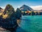 Sunny summer view of small fishing village at the foot of Mt. Stapafell - Arnarstapi or Stapi. Magnificent morning scene of Icelan