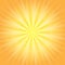 Sunny sunshine yellow background with white sunlight. Bang sunrise banner. Bright radiance solar rays from the center
