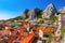 Sunny town and port Omis, Croatia