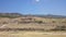 Sunny view of ancient ruins of ancient Hierapolis near Pamukkale, Denizli province, Turkey