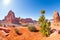 Sunny view of Arches National Park in USA