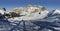 Sunny view of Belvedere valley from Val di Fassa Ski Area, Trentino-Alto-Adige region, Italy