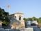 Sunny view, buildings in S`Agaro, Costa Brava, Spain