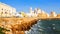 Sunny view of Cathedral and coast. Cadiz