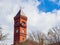 Sunny view of the clock tower of Sidney R. Yates Federal Building