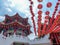 Sunny view of colourful Chinese Temple in Kuala Lumpur, Malaysia