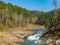 Sunny view of the landscape of Beaver River in Beavers Bend State Park