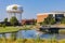 Sunny view of the water tower of Wichita State University