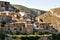 During sunny warm day view to the old obsolete rural houses of Bocairent hillside village placed in north west of Mariola mountain
