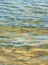 Sunny water waves with a sand on a bottom of the lake watercolor