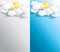 Sunny weather banner in various background
