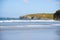 Sunny winter view of kayaker at ballybunion