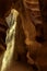 A sunray shining in the upper antelope cave enhance by sand part