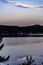 Sunrise above beautiful Lake Arrowhead, California