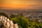 Sunrise above Kathmandu, Nepal, viewed from the Swayambhunath te