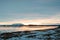 The sunrise above lake Myvatn in Iceland