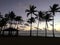 Sunrise above Pacific Ocean - View from Kapaa Beach Park on Kauai Island, Hawaii.