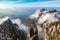 Sunrise above the peaks of Huangshan National park.