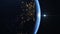 Sunrise above planet earth seen from deep space 4k footage