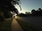 Sunrise above Road in Altamonte Springs, Seminole County in Florida in Summer.