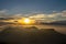 Sunrise from Adams peak or Sri Pada mountain, Sri lanka