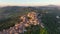 Sunrise Aerial View of Medieval Montepulciano Town in Tuscany, Siena, Italy