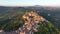 Sunrise Aerial View of Medieval Montepulciano Town in Tuscany, Siena, Italy