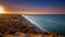 Sunrise at Algarve beach cliffs Portugal