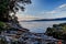 Sunrise along the rocky shorelines of the Gulf Islands off the shores of Vancouver Island