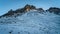 Sunrise from annapurna thorong la pass panoramic shot snow peak