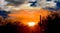 Sunrise on the Arizona desert a Saguaro cautus in silhouette.