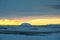 Sunrise around Mountain Herdubreid in North Icelandic countryside