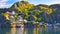 Sunrise at The Battery Panorama, St John`s Harbour, Newfoundland, Canada