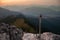 Sunrise in the Bavarian Alps Mountains (Kampenwand) after a long hiking tour