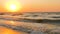 Sunrise on the beach. Beautiful nature, seascape, skyscape background. Meditative scene. Romantic, cinematic background
