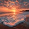 Sunrise on the beach beautiful seascape view for a getaway