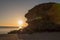 Sunrise on the beach of the dead of Carboneras