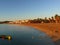 Sunrise on the beach near Saint Tropez in France in Eruope