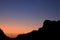Sunrise behind granite of Sardinia