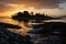 Sunrise Behind Island at Zetland Pier, County Cork