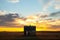 Sunrise behind a South Dakota Barn