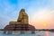 Sunrise at the big Buddhist Monks Luang Phor Tuad Statue