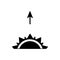 Sunrise black weather icon. Flat vector illustration.