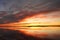 Sunrise at the Bonneville Salt Flats near Wendover Utah with spectacular water reflection