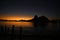 Sunrise on Botafogo beach next to Sugarloaf Mountain, traditional postcard of Brazil