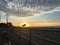 Sunrise at Brighton Beach and Coney Island during Fall in Brooklyn in New York, NY.